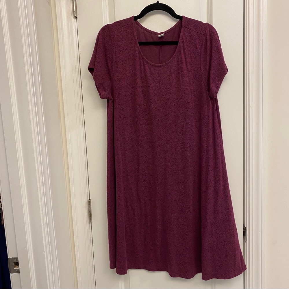 Plum Short Sleeved Sweater Dress